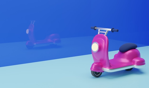 Illustrazione 3d di scooter