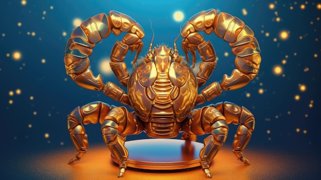 Foto illustrazione 3d del segno zodiacale dello scorpione