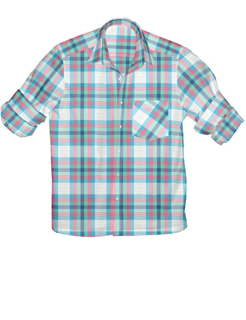 3D illustration seersucker check shirt for summer season