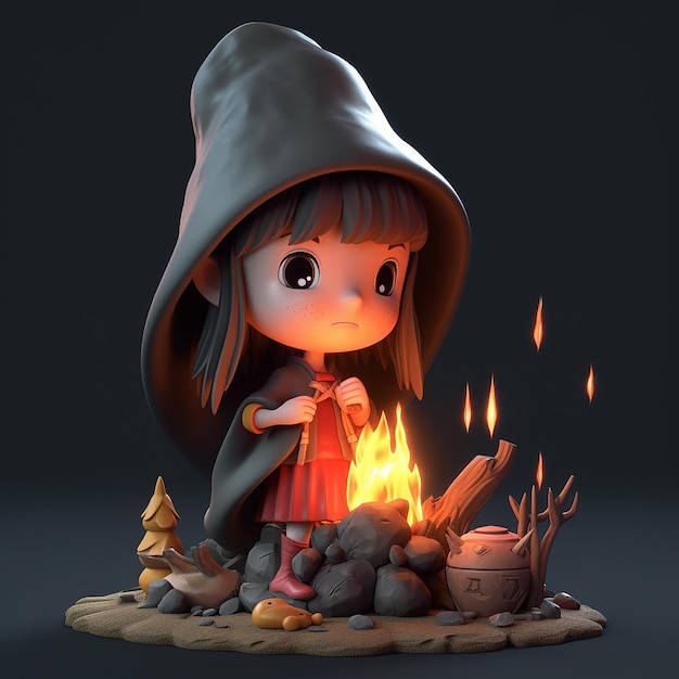 3d illustration skull 3d illustration cute witch