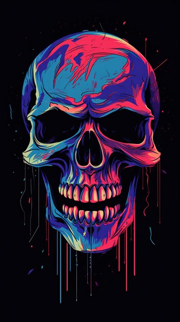 3d illustration skull graphite artwork design