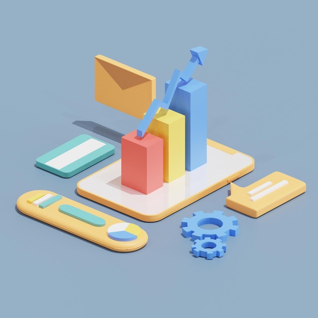 3d illustration smartphone graphic design for business vector