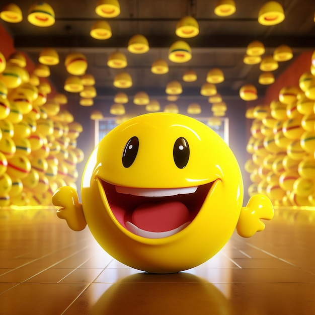 3d illustration of smiley emoji