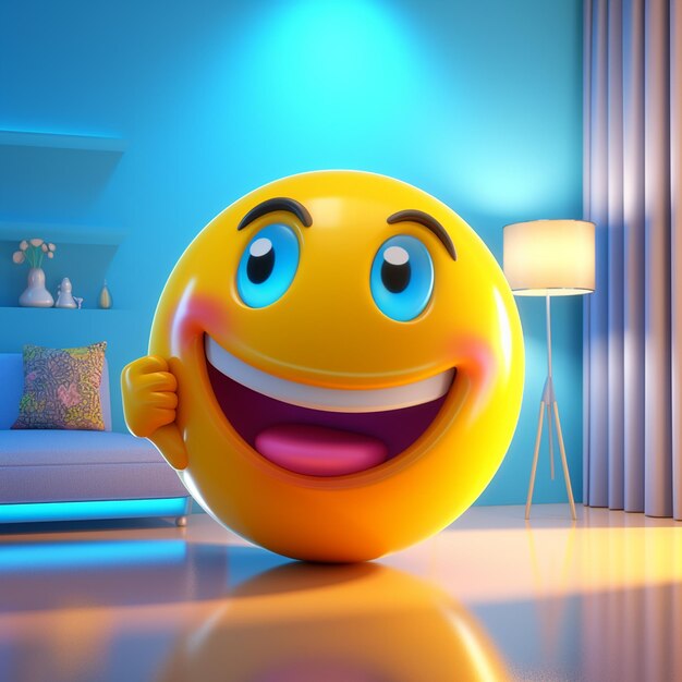 3d illustration of smiley emoji