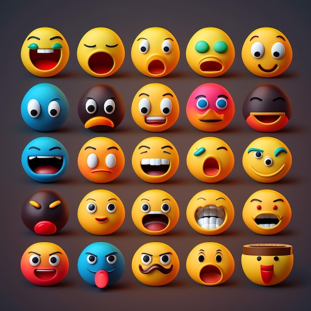 3d illustration of smiley emoticon of world emoji day