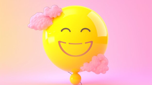 Photo 3d illustration of smiling balloon in world smile day concept