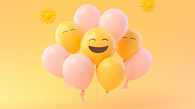 3d illustration of smiling balloon in world smile day concept