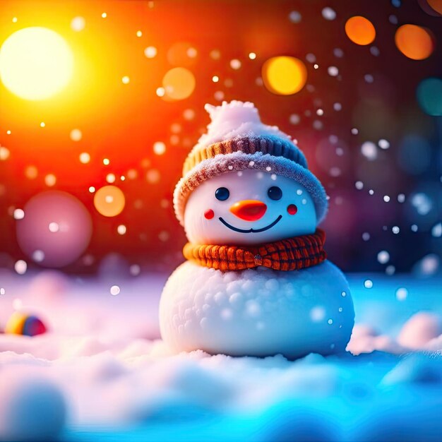 3d illustration of a snowman