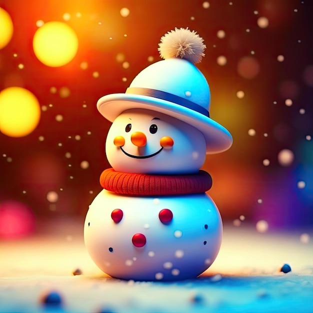 3d illustration of a snowman