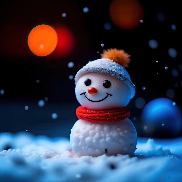 3d illustration of a snowman