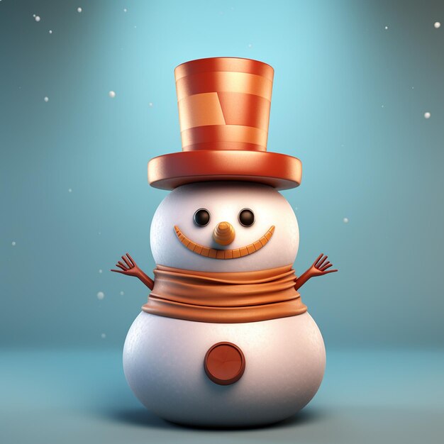 Foto illustrazione 3d di un pupazzo di neve
