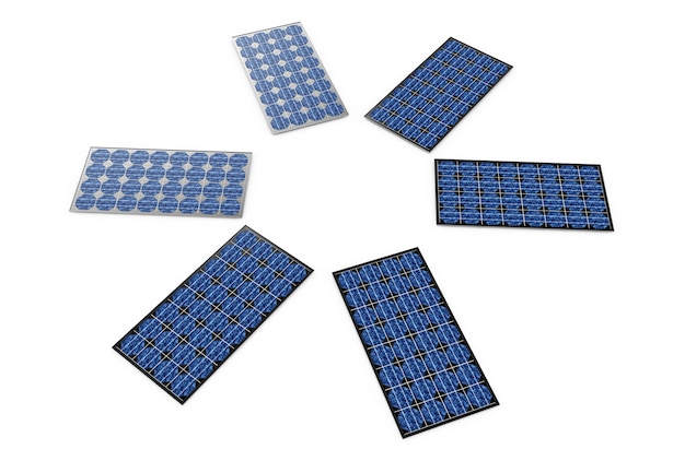 3d illustration of solar panel over white background