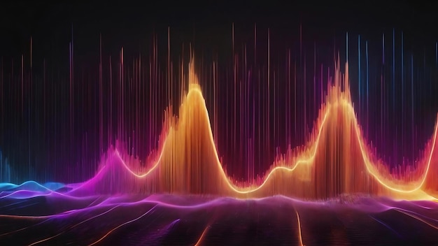 Photo 3d illustration sound wave abstract music pulse background sound wave graph of frequency and spectru