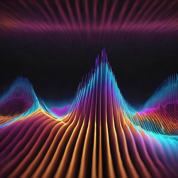 Photo 3d illustration sound wave abstract music pulse background sound wave graph of frequency and spectru