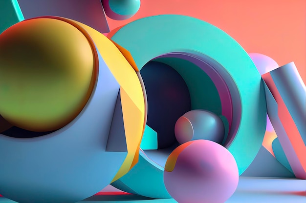 3d illustration of squeezed spheres