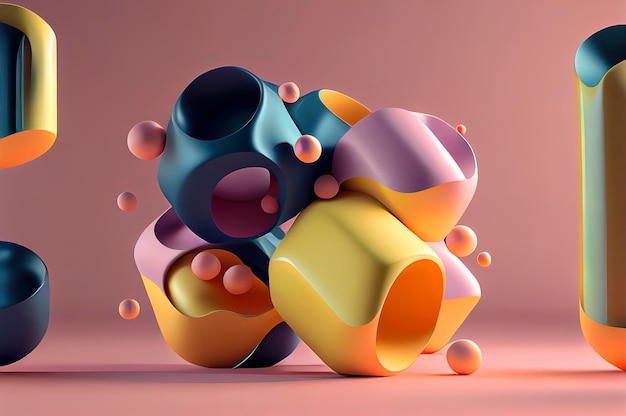 3d illustration of squeezed spheres