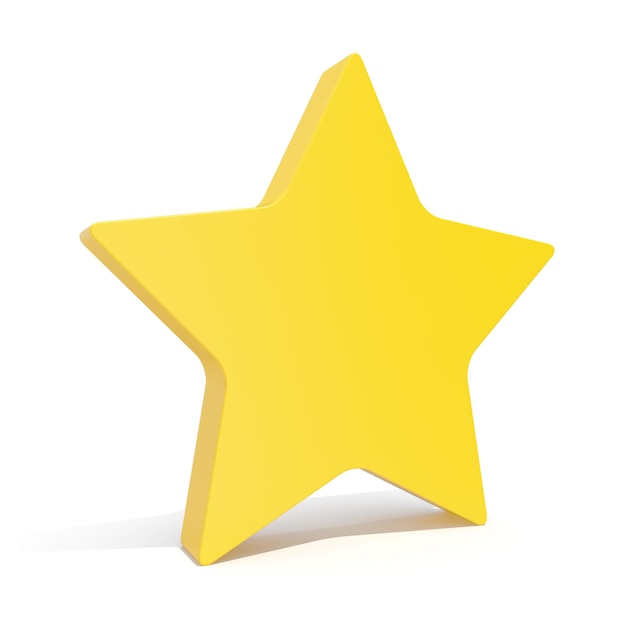 3d illustration star, favorite icon isoated on white background