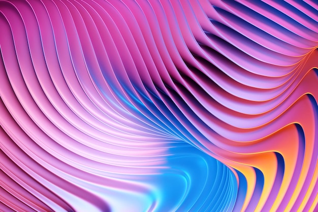 3d illustration of a stereo pink shapes Abstract glowing lines pattern