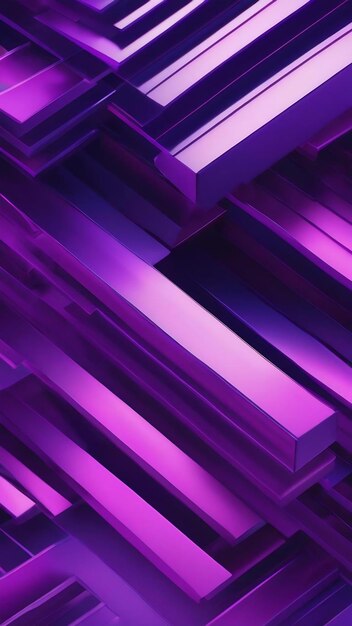 3d illustration of a stereo purple strip geometric stripes similar to waves