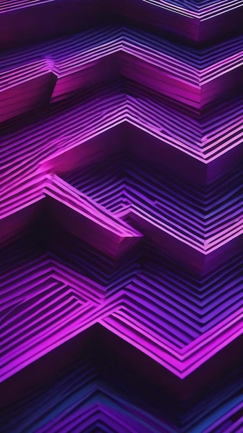 3d illustration of a stereo purple stripes geometric stripes similar to waves abstract glowing cross