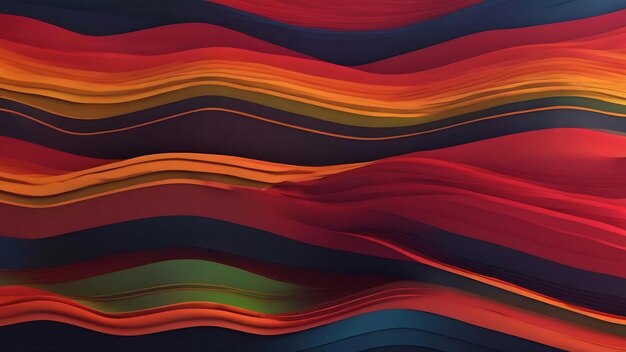 3d illustration of a stereo strip of different colors geometric stripes similar to waves