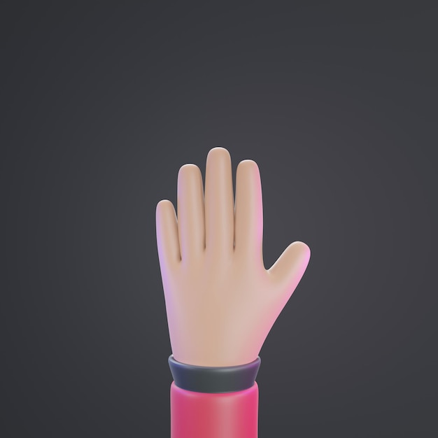 3d Illustration Stop Gesture