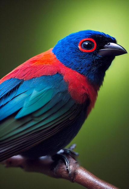 3d illustration of stunning realistic redneck tanager bird on beautiful background