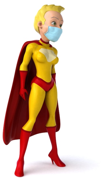 3D Illustration of a superhero with a mask