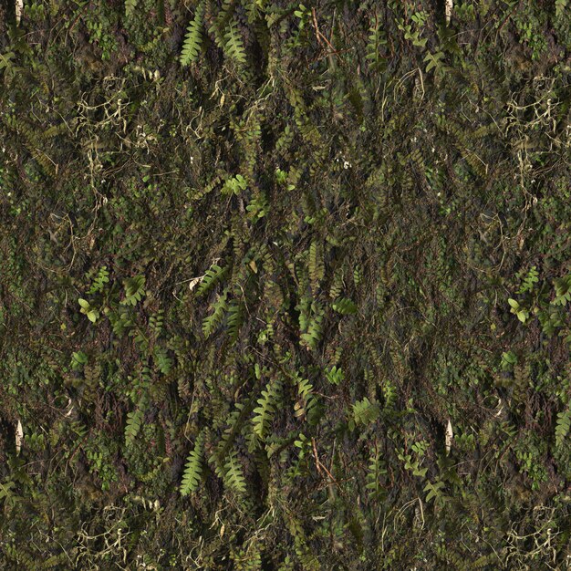 Photo 3d illustration of surface texture covered with flora floral material