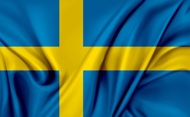 3d illustration of the sweden flag waving texture