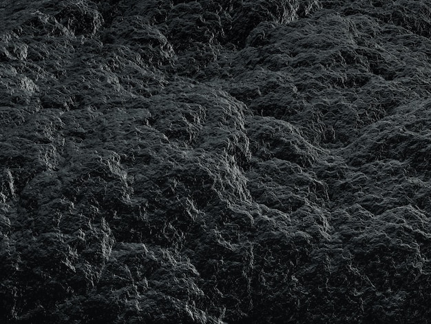 거친 검은 화산 돌의 3d 그림 질감