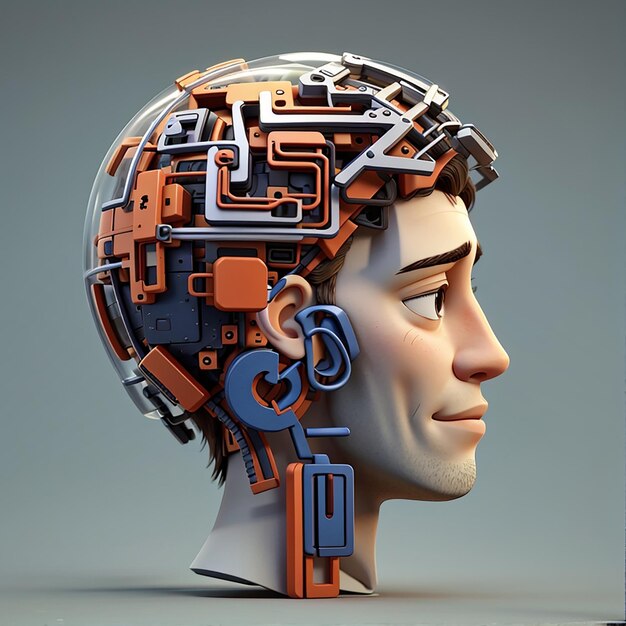 3d illustration of thinking man