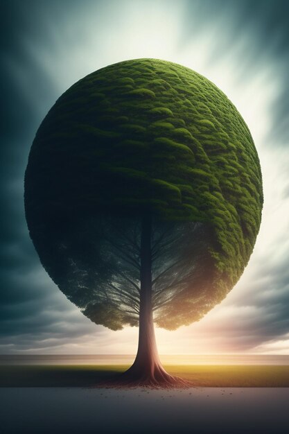 3d illustration of a tree