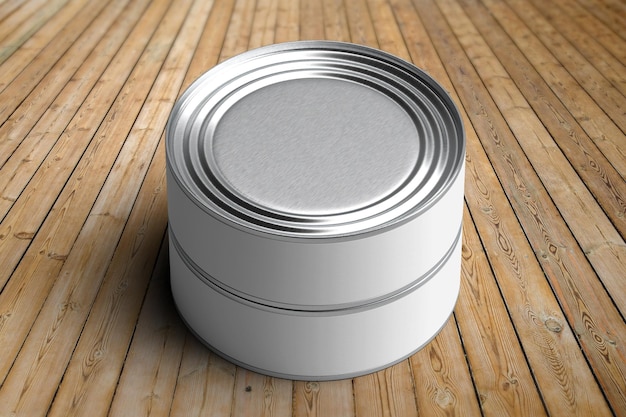 3D Illustration Tuna fish tin can mockup isolated