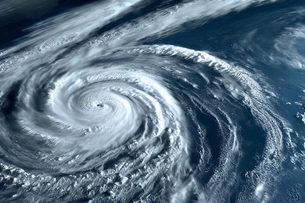 3d illustration of typhoon over planet Earth monitoring hurricane