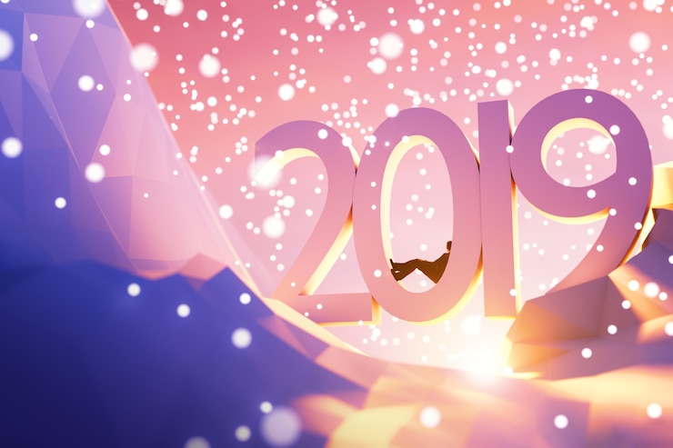 Photo 3d illustration次の2019年の新しい年の概念。