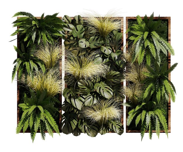 Photo 3d illustration vertical garden