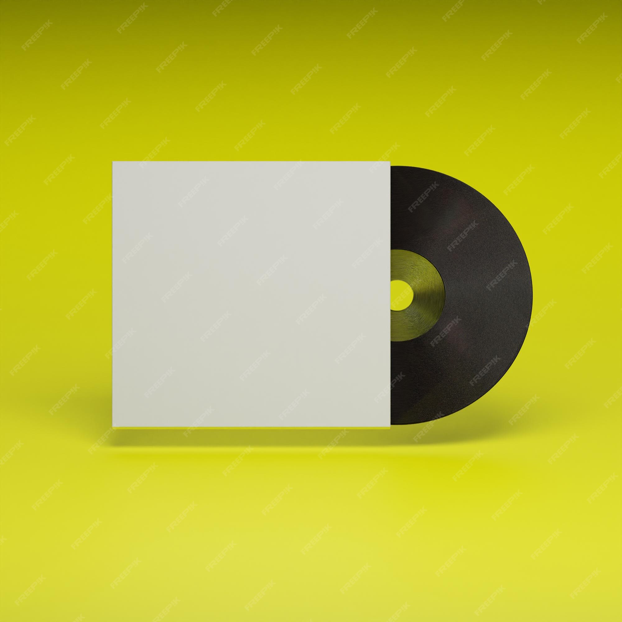 Premium Photo | 3d illustration vinyl product album cover wallpaper yellow