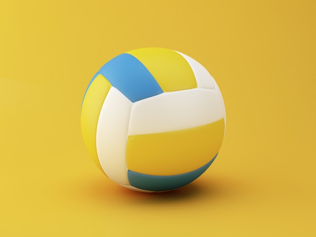 3d illustration. Volley Ball on yellow background. Sports concept.