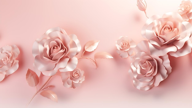 3d illustration wallpaper flower 3D Pink luxury