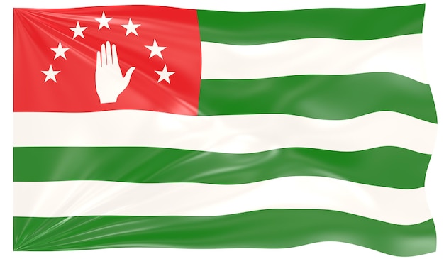 3d Illustration of a Waving Flag of Abkhazia