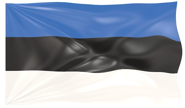 3d Illustration of a Waving Flag of Estonia