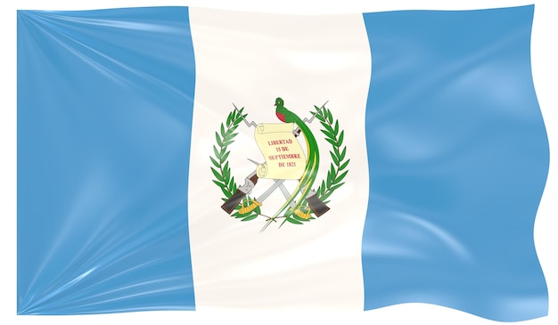 3d Illustration of a Waving Flag of Guatemala