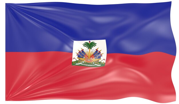 3d Illustration of a Waving Flag of Haiti