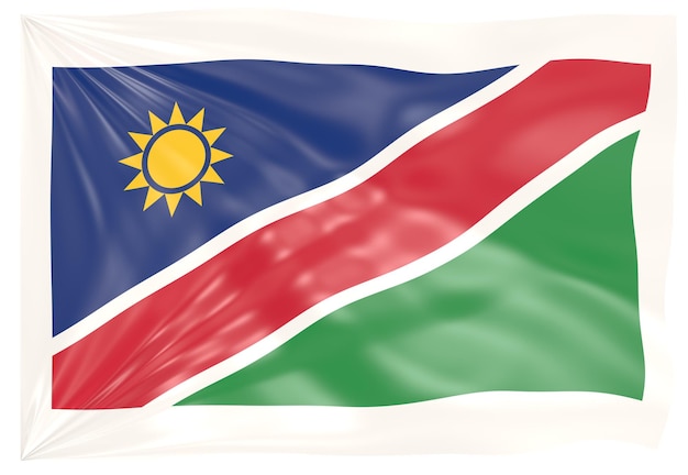 3d Illustration of a Waving Flag of Namibia