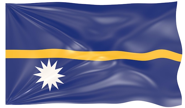 3d Illustration of a Waving Flag of Nauru