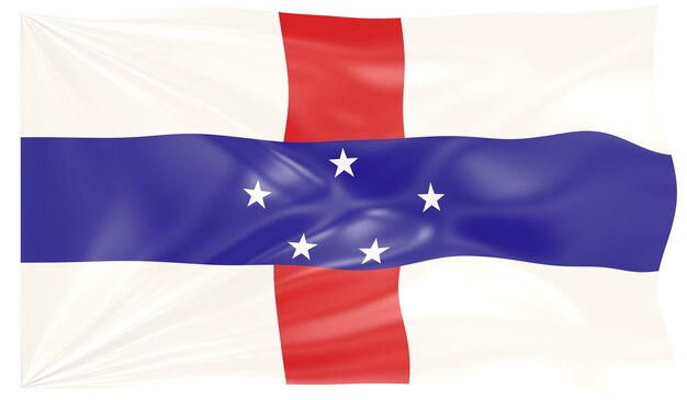 3d Illustration of a Waving Flag of Netherlands Antilles