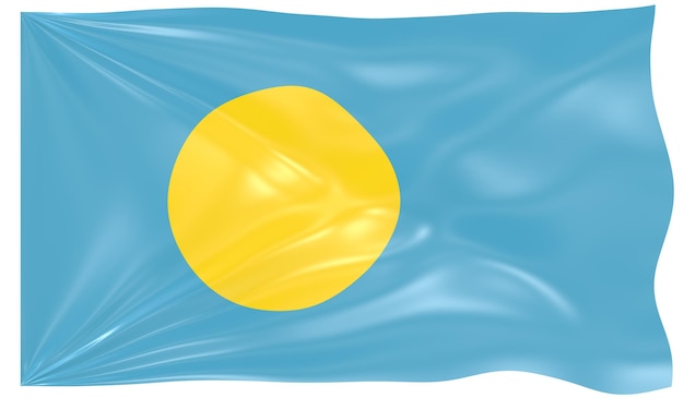 3d Illustration of a Waving Flag of Palau