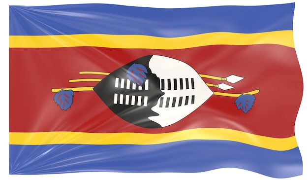 3d illustration of a waving flag of swaziland - eswatini