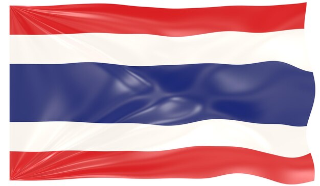 3d Illustration of a Waving Flag of Thailand